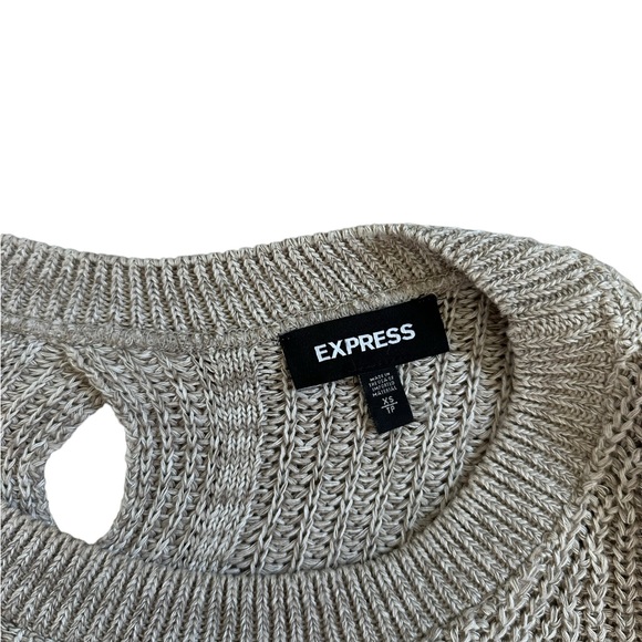 Express Women's Tan Cutout Pullover Sweater XS - Picture 3 of 9